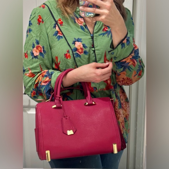 Zac Posen Saffiano Hot Pink Eartha satchel EUC - Picture 4 of 17
